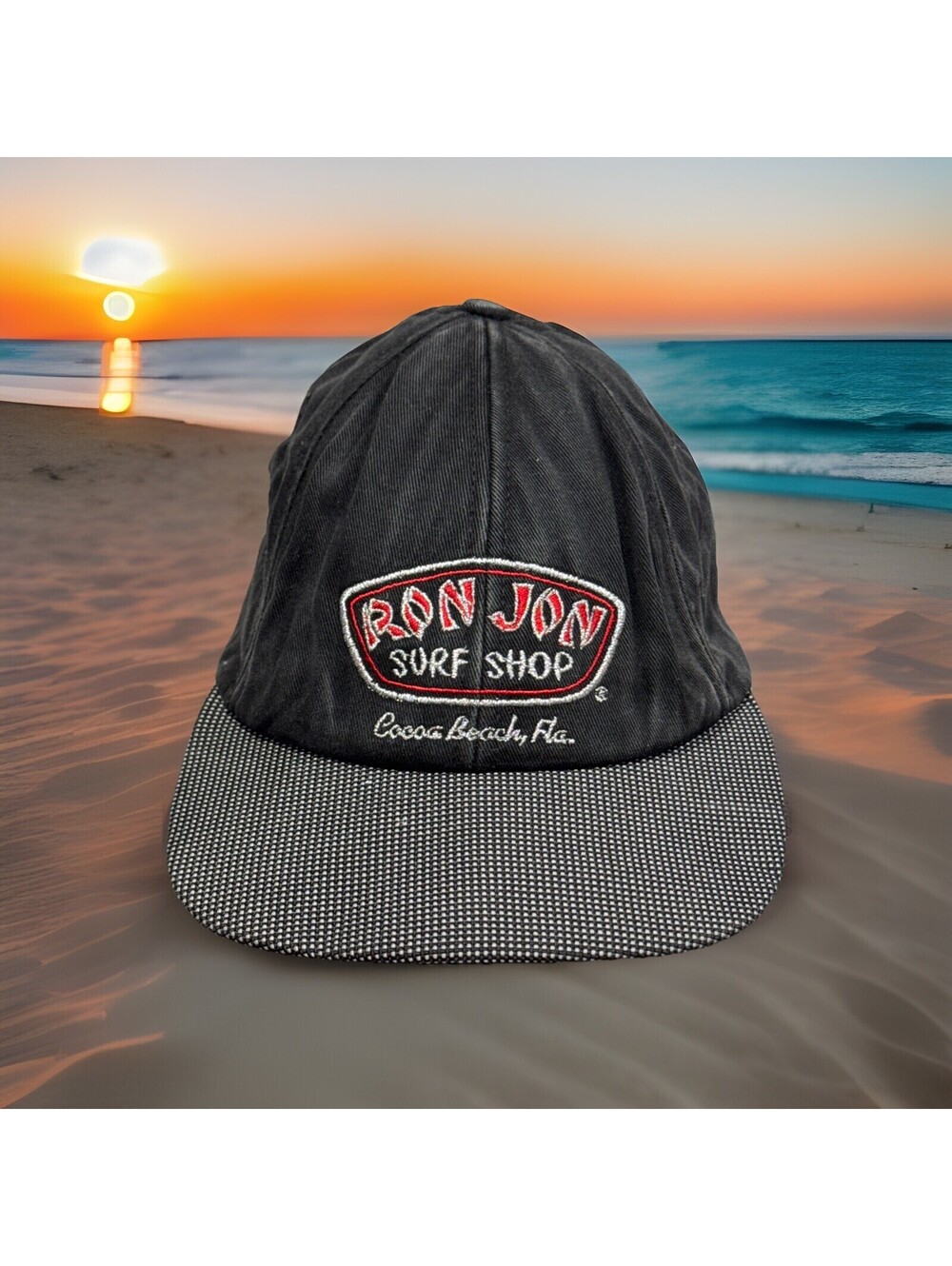 Ron Jon Surf Shop Cocoa Beach Florida Silver Shimmer Baseball Cap USA Made